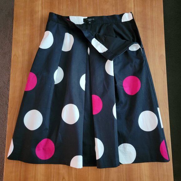 Talbots Cotton Polka Dot Skirt with Box Pleats - 4P - Picture 5 of 7